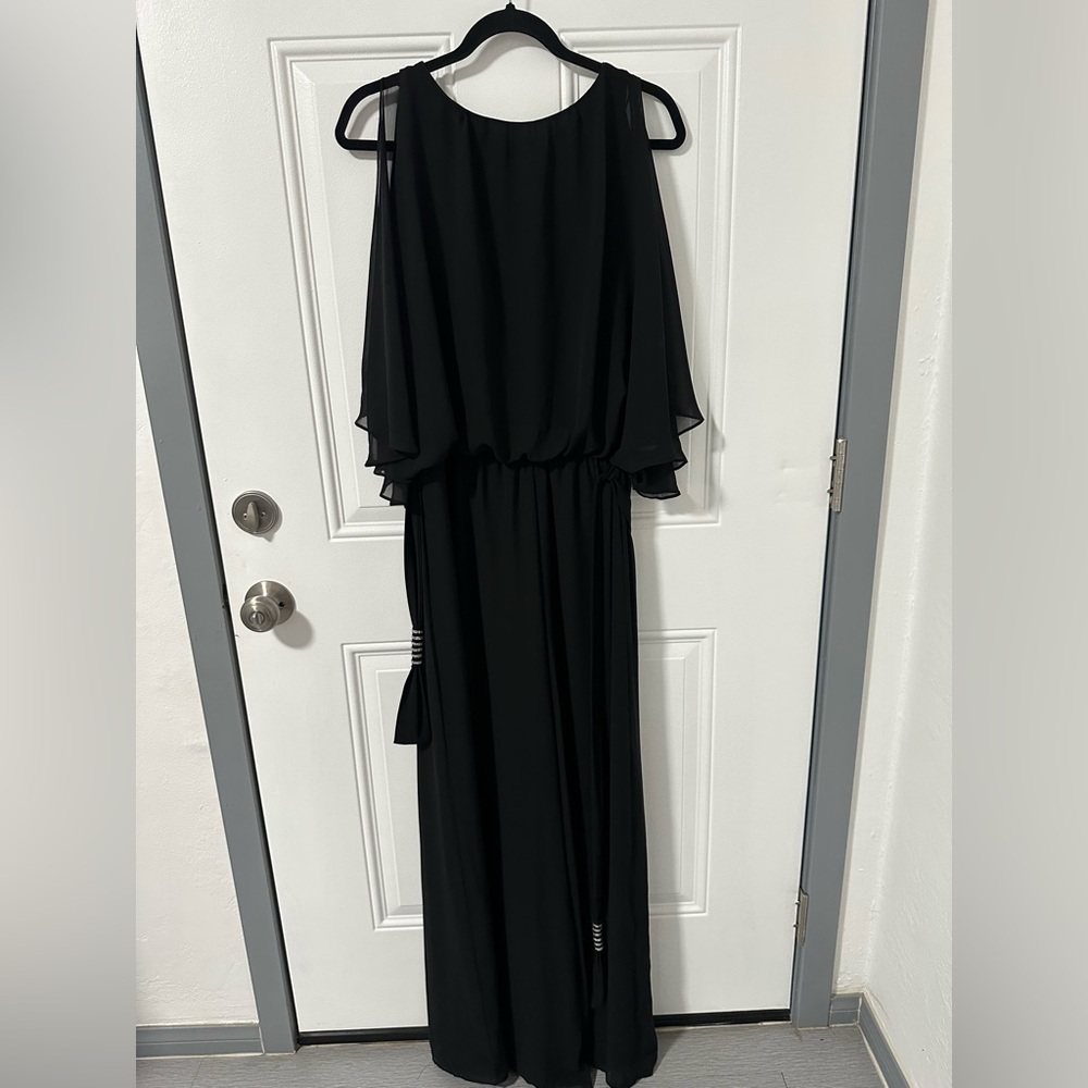 MSK Black Chiffon Overlay Jumpsuit Large NEW - Picture 5 of 16